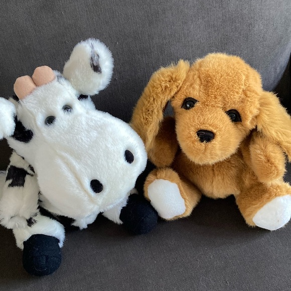 Happiness Always Other - Vintage 1995 Happiness Always Full Body Dog & Cow Hand Puppets
